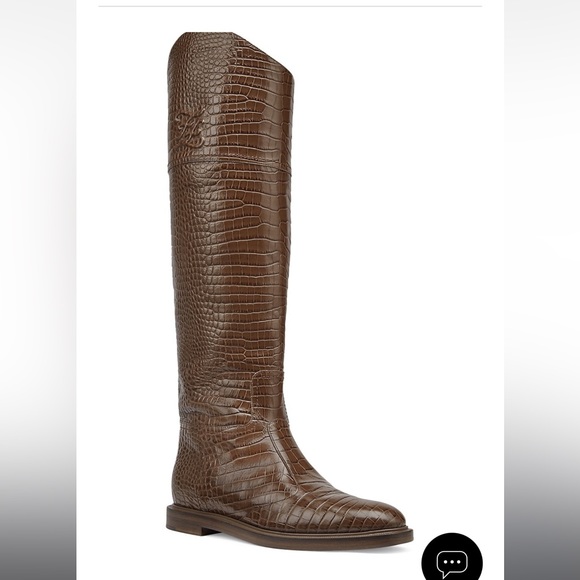 Fendi Croc-Embossed Leather Tall Boots - Picture 2 of 7